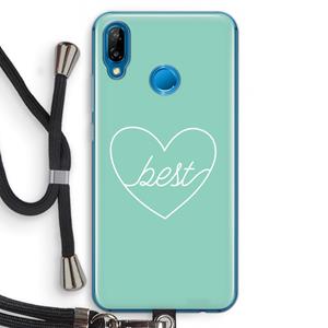 CaseCompany Best heart pastel: Huawei P20 Lite Transparant Hoesje met koord