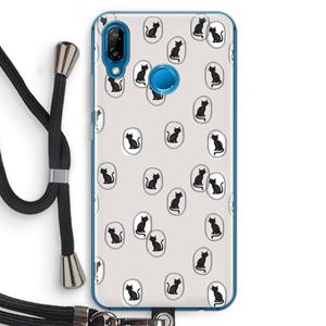 CaseCompany Miauw: Huawei P20 Lite Transparant Hoesje met koord
