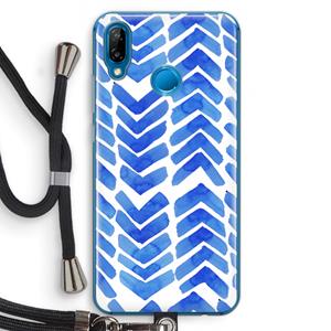 CaseCompany Blauwe pijlen: Huawei P20 Lite Transparant Hoesje met koord