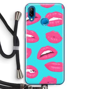 CaseCompany Bite my lip: Huawei P20 Lite Transparant Hoesje met koord