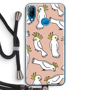 CaseCompany Papegaai: Huawei P20 Lite Transparant Hoesje met koord