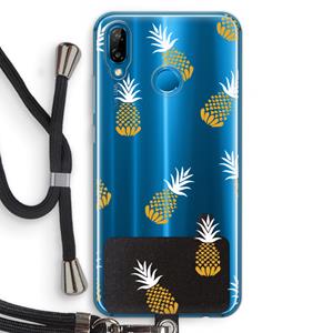 CaseCompany Ananasjes: Huawei P20 Lite Transparant Hoesje met koord