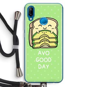 CaseCompany Avo Good Day: Huawei P20 Lite Transparant Hoesje met koord