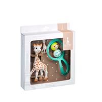 VULLI Sophie la girafe geboortegeschenkset met Sophie la girafe, 1 rammelaar Swing, 1 sleutelhanger