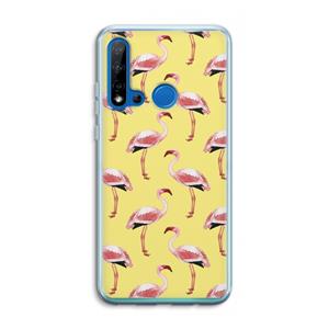 CaseCompany Flamingo's geel: Huawei P20 Lite (2019) Transparant Hoesje