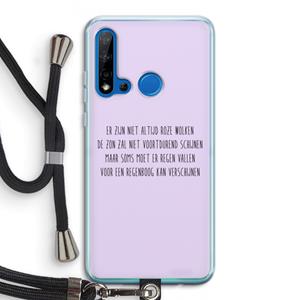 CaseCompany Regenboog: Huawei P20 Lite (2019) Transparant Hoesje met koord
