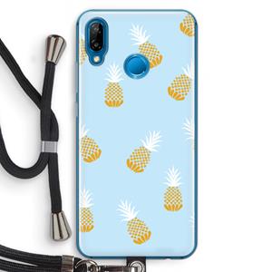 CaseCompany Ananasjes: Huawei P20 Lite Transparant Hoesje met koord