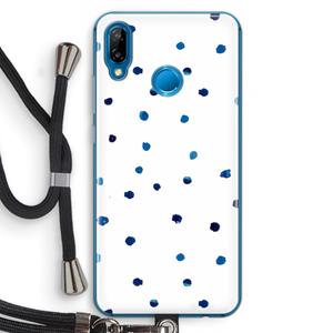 CaseCompany Blauwe stippen: Huawei P20 Lite Transparant Hoesje met koord