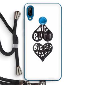 CaseCompany Big butt bigger heart: Huawei P20 Lite Transparant Hoesje met koord