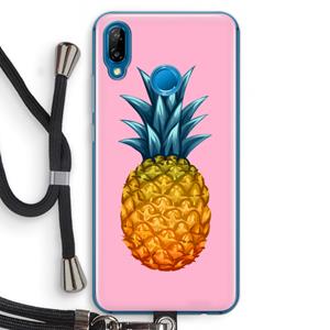 CaseCompany Grote ananas: Huawei P20 Lite Transparant Hoesje met koord