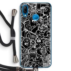 CaseCompany Vexx Black City : Huawei P20 Lite Transparant Hoesje met koord
