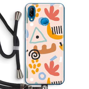CaseCompany Abstract: Huawei P20 Lite Transparant Hoesje met koord