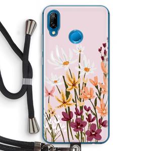 CaseCompany Painted wildflowers: Huawei P20 Lite Transparant Hoesje met koord