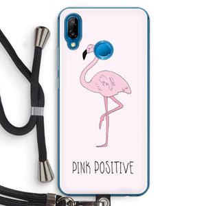 CaseCompany Pink positive: Huawei P20 Lite Transparant Hoesje met koord