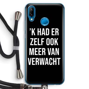 CaseCompany Meer verwacht - Zwart: Huawei P20 Lite Transparant Hoesje met koord