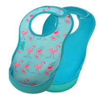 Bibetta Neopren-Lätzchen UltraBib Flamingos / Türkis, 2 Stück