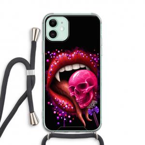 CaseCompany Dodelijk zoet: iPhone 11 Transparant Hoesje met koord