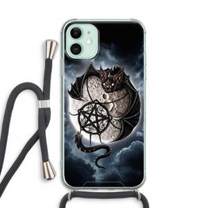 CaseCompany Volle maan: iPhone 11 Transparant Hoesje met koord