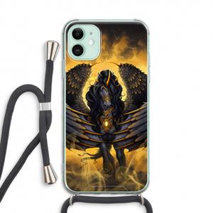 CaseCompany Pegasus: iPhone 11 Transparant Hoesje met koord