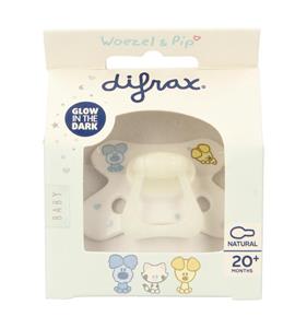 Difrax fopspeen Natural Woezel & Pip 20m+ siliconen transparant