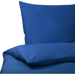 Beliani Katoenen Dekbedovertrekset 155 x 220 cm Blauw HARMONRIDGE