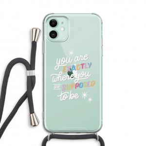 CaseCompany Right Place: iPhone 11 Transparant Hoesje met koord