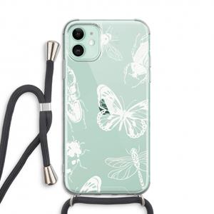CaseCompany Tiny Bugs: iPhone 11 Transparant Hoesje met koord