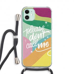 CaseCompany Don't call: iPhone 11 Transparant Hoesje met koord