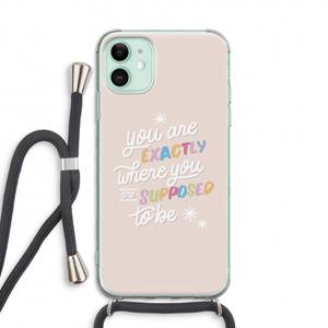 CaseCompany Right Place: iPhone 11 Transparant Hoesje met koord