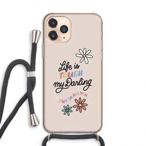 CaseCompany Tough Life: iPhone 11 Pro Transparant Hoesje met koord