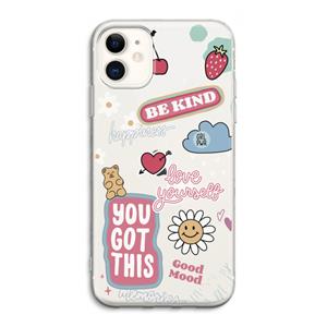 CaseCompany Positivity: iPhone 11 Transparant Hoesje