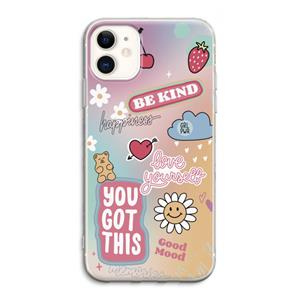 CaseCompany Positivity: iPhone 11 Transparant Hoesje