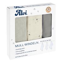 Alvi  Gaasluiers 3-pack Gezichten 80 x 80 cm