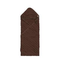 Jollein badcape wrinkled cotton 75x75cm chestnut Handdoek/badcape Bruin