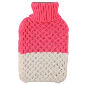 1x Warme winter kruik met gebreide stoffen hoes Roze