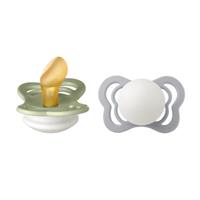 BIBSÂ BIBS Soother Couture Sage en Cloud Glow Latex 0-6 maanden, 2 stuks.