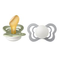 BIBSÂ BIBS Soother Couture Sage en Cloud Glow Latex 6-36 maanden, 2 stuks.