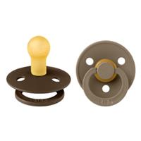 BIBS - Colour Fopspeen - Rond - Maat 1 - Mocha/Dark Oak - 2 Stuks