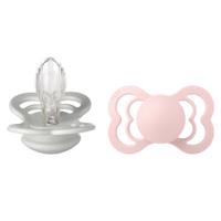 BIBS fopspeen Supreme Haze en Blossom silicone 6-36 maanden, 2 stuks.