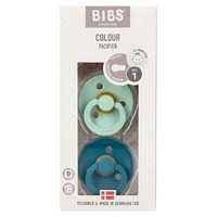 BIBSÂ BIBS dummy's Colour Nordic Mint en Forest Lake 0-6 maanden, 2 stuks.