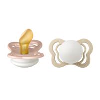 BIBSÂ BIBS Soother Couture Blush en Vanilla Glow Latex 0-6 maanden, 2 stuks.