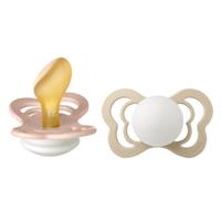 BIBSÂ BIBS Soother Couture Blush en Vanilla Glow Latex 6-36 maanden, 2 stuks.