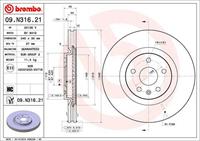 Remschijf BREMBO, Remschijftype: Binnen geventileerd, u.a. für Opel