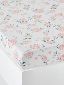 VERTBAUDET Hoeslaken babyledikant EAU DE ROSE ecru / roze