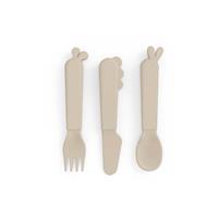 Done by Deer Kiddish Cutlery Set Deer Friends - Sand