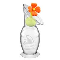 haakaa Milchpumpe mit Saugfuß 100ml inkl. Blumenverschluss in orange