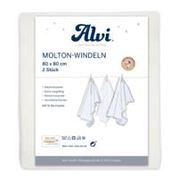 Alvi Molton luiers 2-pack wit 80 x 80 cm