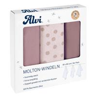 Alvi Molton luiers 3-pack Krullende Stippen 80 x 80 cm