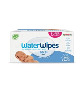 Waterwipes Billendoekjes - Gevoelige huid - 9 x 60 stuks - 99,9% Water - Plastic vrij