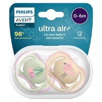 Philips Avent Ultra Air Fopspeen 0-6 maanden Meisje 2 stuks